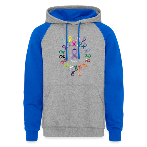 Colorblock Hoodie - heather grey/royal