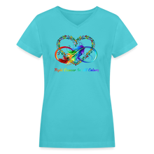 Load image into Gallery viewer, Women&#39;s V-Neck T-Shirt - aqua
