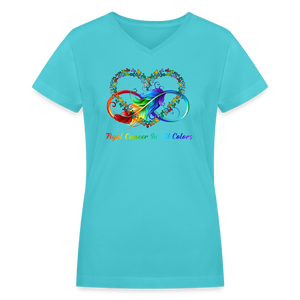 Women's V-Neck T-Shirt - aqua