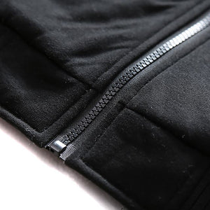 Custom Men's Thick Plush Zippered Hoodie Long Sleeve Coat